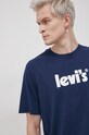 Levi's T-shirt bawełniany granatowy 16143.0393