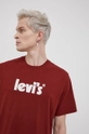 μπορντό Βαμβακερό μπλουζάκι Levi's