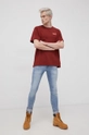 Pamučna majica Levi's bordo