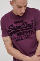 tmavofialový Bavlnené tričko Superdry Pánsky