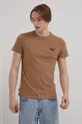 Bavlnené tričko Superdry hnedá