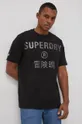 čierna Bavlnené tričko Superdry
