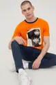 narančasta Pamučna majica Produkt by Jack & Jones Muški