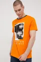 Βαμβακερό μπλουζάκι Produkt by Jack & Jones πορτοκαλί