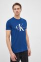 modrá Bavlnené tričko Calvin Klein Jeans Pánsky