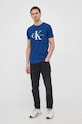 Bavlněné tričko Calvin Klein Jeans J30J320806.PPYY modrá SS22
