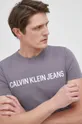 γκρί Calvin Klein Jeans - Βαμβακερό μπλουζάκι