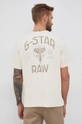 G-Star Raw T-shirt bawełniany D19894.C784 beżowy