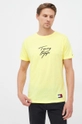 żółty Tommy Hilfiger T-shirt bawełniany