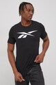 Odzież Reebok t-shirt bawełniany HD4000 czarny