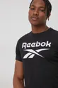 μαύρο Βαμβακερό μπλουζάκι Reebok