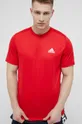rdeča Kratka majica za vadbo adidas Moški