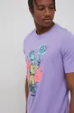 fioletowy adidas Originals T-shirt bawełniany HC7150