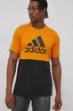 Βαμβακερό μπλουζάκι adidas πορτοκαλί