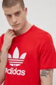κόκκινο Βαμβακερό μπλουζάκι adidas Originals Adicolor