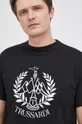 czarny Trussardi - T-shirt bawełniany