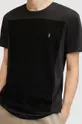 Βαμβακερό μπλουζάκι AllSaints LOBKE SS CREW μαύρο