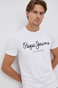 Pepe Jeans Tricou Original Stretch alb PM508210.800