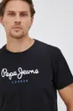 μαύρο Βαμβακερό μπλουζάκι Pepe Jeans EGGO N