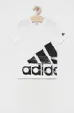 biela Detské bavlnené tričko adidas Performance HD9522 Pánsky