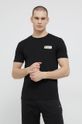černá Bavlněné tričko EA7 Emporio Armani Pánský