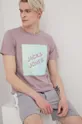 fioletowy Jack & Jones t-shirt bawełniany