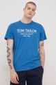 modrá Bavlněné tričko Tom Tailor
