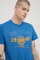 modrá Bavlnené tričko Tom Tailor Pánsky