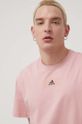 ružová Bavlnené tričko adidas HE4355