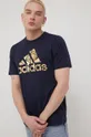 tmavomodrá Bavlnené tričko adidas HE4790