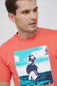 pomarańczowy adidas Originals t-shirt bawełniany HC2127