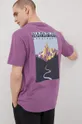 fialová Bavlnené tričko Napapijri Pánsky
