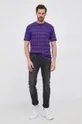 Karl Lagerfeld T-shirt bawełniany 521224.755186 fioletowy