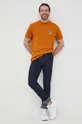 Βαμβακερό μπλουζάκι Karl Lagerfeld πορτοκαλί