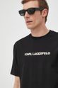 czarny Karl Lagerfeld t-shirt bawełniany 521225.755148