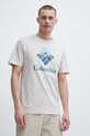 Columbia t-shirt bawełniany Rapid Ridge beżowy 1888813.
