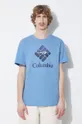 μπλε Βαμβακερό μπλουζάκι Columbia