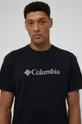 μαύρο Βαμβακερό μπλουζάκι Columbia