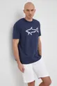 Bavlnené tričko Paul&Shark tmavomodrá