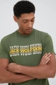 zielony Jack Wolfskin t-shirt bawełniany