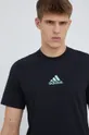 czarny adidas Performance t-shirt bawełniany HE2339