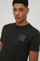 čierna Bavlnené tričko Solid