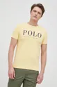 Pamučna majica Polo Ralph Lauren zlatna