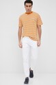 Bavlněné tričko Liu Jo M122P204STRIPESSHORT oranžová SS22