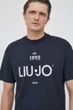 tmavomodrá Bavlnené tričko Liu Jo