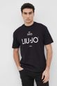 čierna Bavlnené tričko Liu Jo
