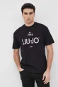 μαύρο Βαμβακερό μπλουζάκι Liu Jo