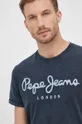granatowy Pepe Jeans t-shirt bawełniany ESSENTIAL DENIM TEE N
