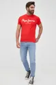 Μπλουζάκι Pepe Jeans Original Stretch N κόκκινο