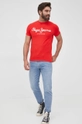 Pepe Jeans t-shirt ORIGINAL STRETCH N czerwony